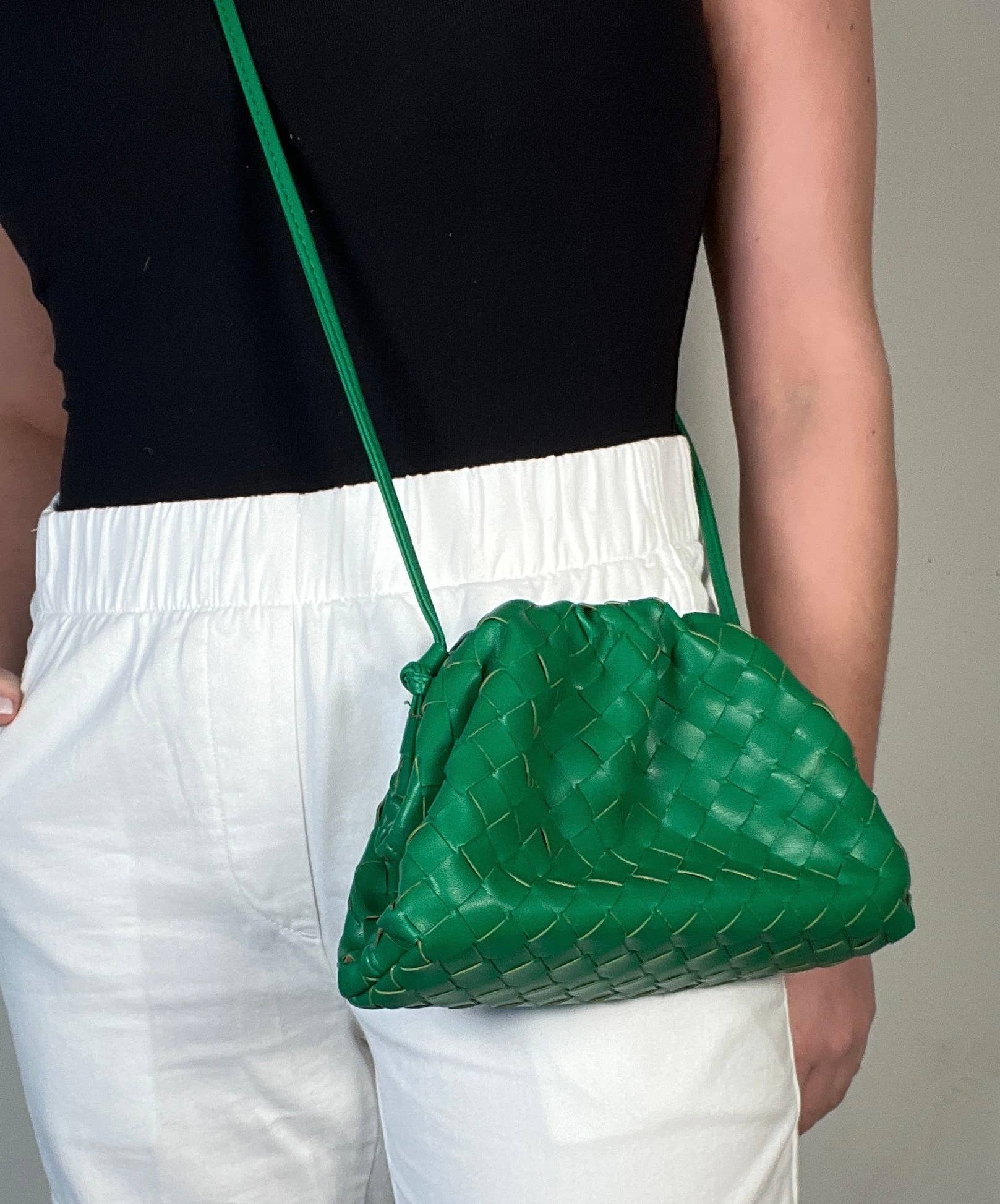 Emerald Woven Cloud Clutch - Accessory Concierge - Color Game