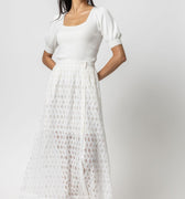 Eyelet Side-Button Maxi Skirt - Lilla P - Color Game