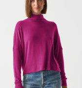 Frida Mock Neck Top Berry - Michael Stars - Color Game