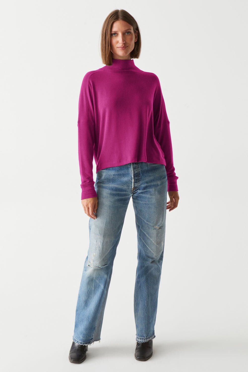 Frida Mock Neck Top Berry - Michael Stars - Color Game