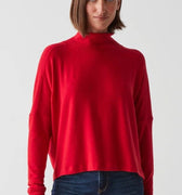 Frida Mock Neck Top Cardinal - Michael Stars - Color Game