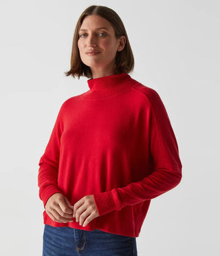 Frida Mock Neck Top Cardinal - Michael Stars - Color Game