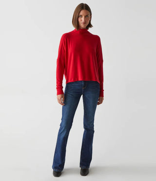 Frida Mock Neck Top Cardinal - Michael Stars - Color Game