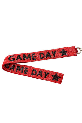 Game Day Red + Black Beaded Bag Strap - Treasure Jewels Inc. - Color Game