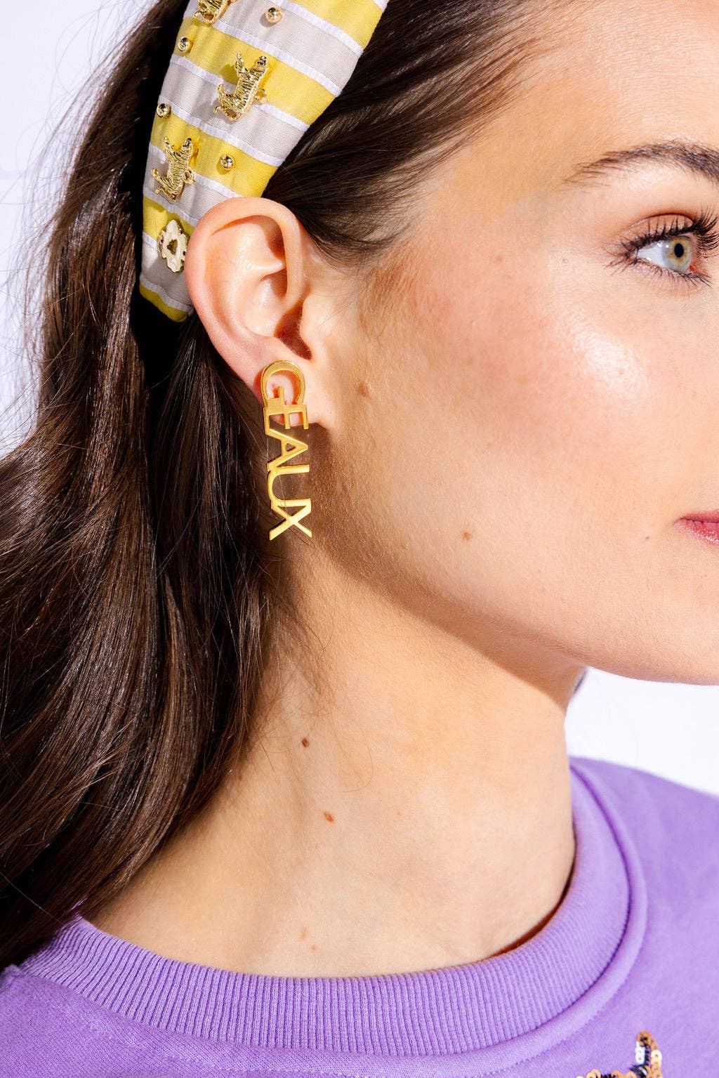 Geaux 14K Gold-Plated Earrings - Hello Edie - Color Game