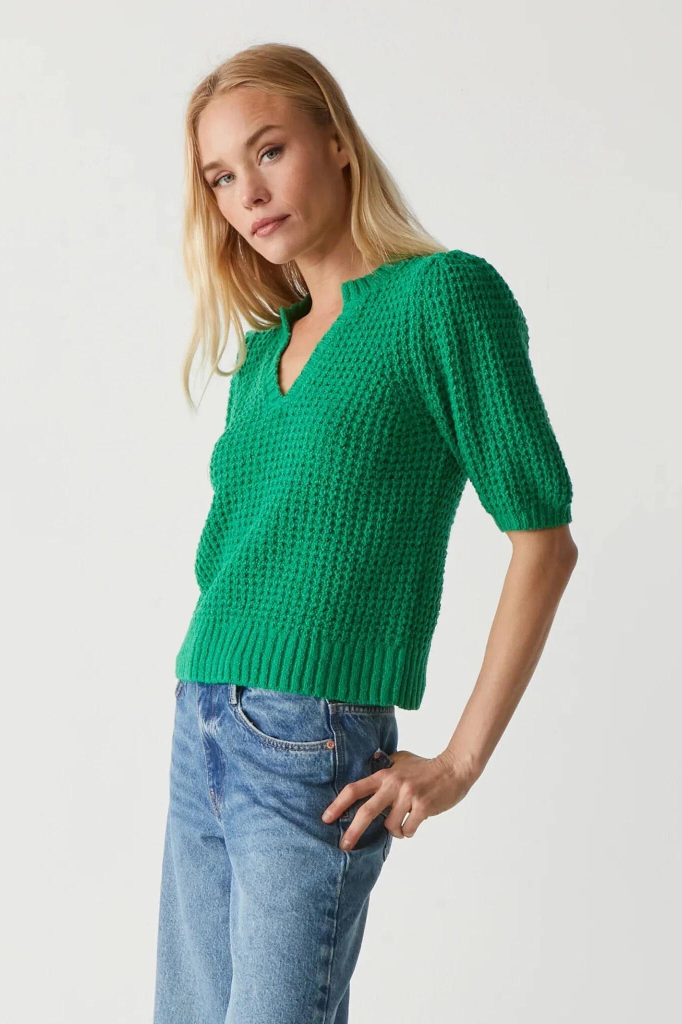 Gemma Puff Sleeve Sweater Kelly - Michael Stars - Color Game