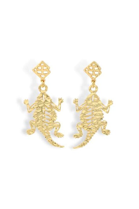 Gold TCU Horned Frog Earrings - Brianna Cannon - Color Game