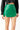 Green Faux Leather Front Slits Skort - Endless Rose - Color Game