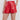 High-Waisted Faux Leather Shorts Red - Grey Lab - Color Game