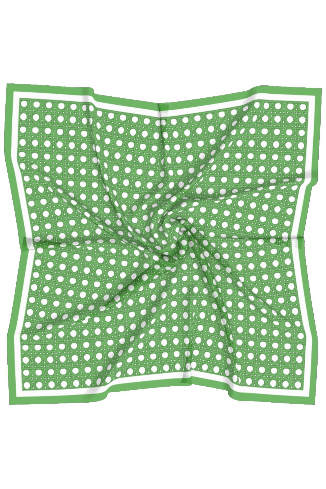 Kelly Green + White Rattan Print Scarf - Swells - Color Game