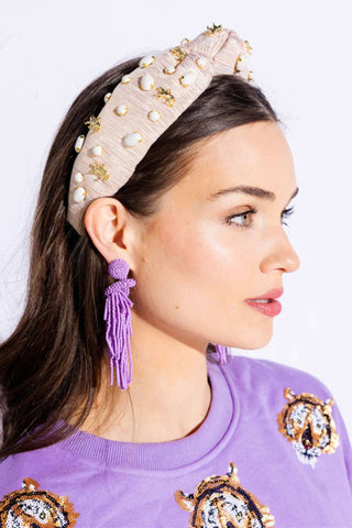 Lavender Fiesta Beaded Tassel Earring - Hello Edie - Color Game