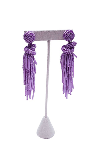 Lavender Fiesta Beaded Tassel Earring - Hello Edie - Color Game