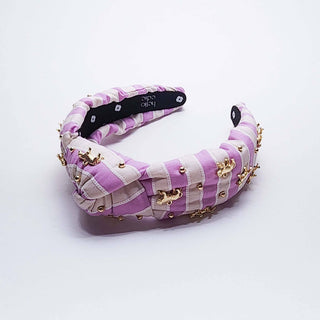 Lavender Striped Tiger Knot Headband - Hello Edie - Color Game