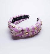 Lavender Striped Tiger Knot Headband - Hello Edie - Color Game