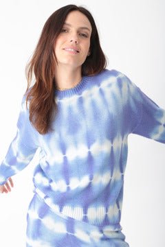 Lavender Tie-Dye Wool + Cashmere Blend Sandy Sweater - Electric & Rose - Color Game