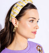 Lemon Yellow Striped Tiger Knot Headband - Hello Edie - Color Game