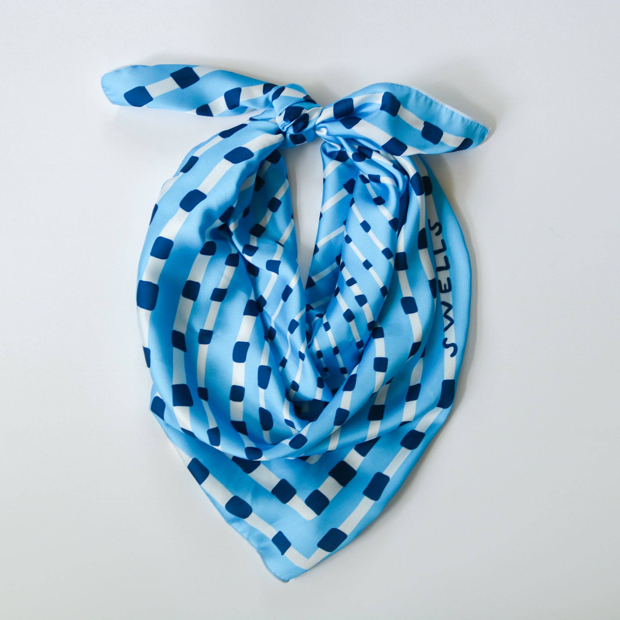 Light Blue + Navy Print Gameday Scarf - Swells - Color Game