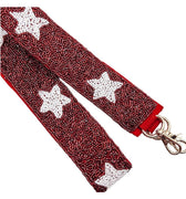 Maroon + White Star Beaded Bag Strap - Treasure Jewels Inc. - Color Game