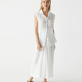 Monique Gauze Button-Down Tank White - Michael Stars - Color Game