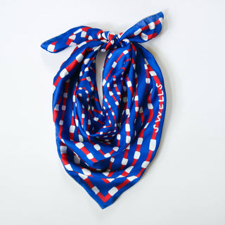 Navy Blue + Red Print Gameday Scarf - Swells - Color Game