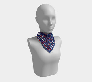 Navy Blue + Red Print Gameday Scarf - Swells - Color Game