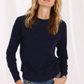 Navy Cotton Cashmere Frayed Edge Crew - Minnie Rose - Color Game