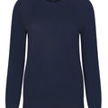 Navy Cotton Cashmere Frayed Edge Crew - Minnie Rose - Color Game