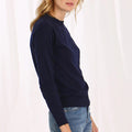 Navy Cotton Cashmere Frayed Edge Crew - Minnie Rose - Color Game