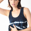 Navy Tie-Dye Linear Scoop Tank - Electric & Rose - Color Game