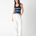 Navy Tie-Dye Linear Scoop Tank - Electric & Rose - Color Game