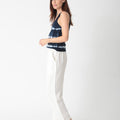 Navy Tie-Dye Linear Scoop Tank - Electric & Rose - Color Game