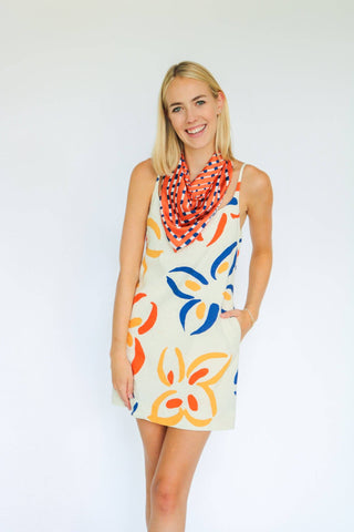 Orange + Navy Blue Print Gameday Scarf - Swells - Color Game