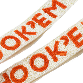 Orange + White Hook’ Em Beaded Bag Strap - Treasure Jewels Inc. - Color Game