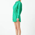 Oversized Shirt Romper Green - Grey Lab - Color Game