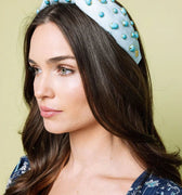 Pale Blue Knot Headband With Turquoise Stones - Hello Edie - Color Game