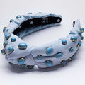 Pale Blue Knot Headband With Turquoise Stones - Hello Edie - Color Game