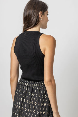 Perfect Rib Sweater Tank Black - Lilla P - Color Game