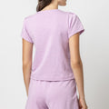 Pleated Cap Sleeve V-Neck Tee Calypso - Lilla P - Color Game