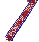 Pony Up Red + Blue Beaded Bag Strap - Pizzazz, Inc. - Color Game