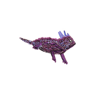 Purple Beaded Horned Frog Brooch - Mignonne Gavigan - Color Game