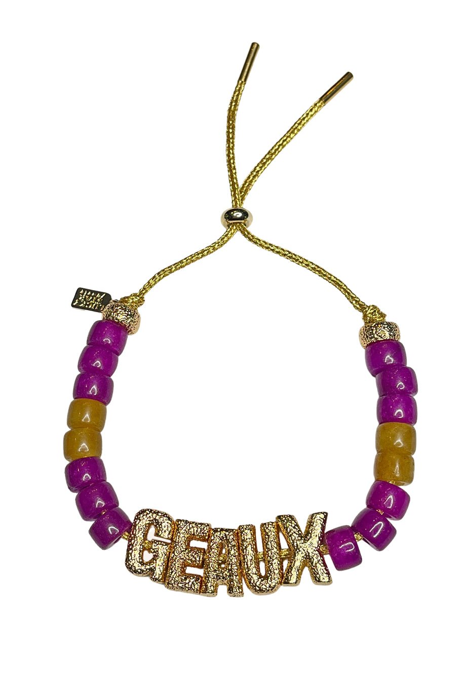Purple + Gold Eye Candy "Geaux" ID Bracelet - Lucky Star Jewels - Color Game