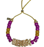 Purple + Gold Eye Candy "Geaux" ID Bracelet - Lucky Star Jewels - Color Game