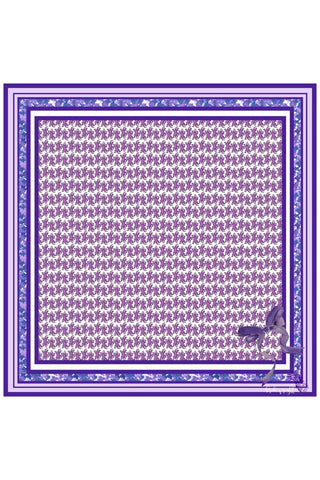 Purple Silk Print Frogs Scarf - Brooke Wright - Color Game