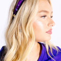 Purple Velvet Ultra Slim Embellished Headband - Hello Edie - Color Game