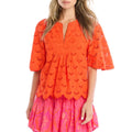 Red Freda Embroidered Top - Allison New York - Color Game