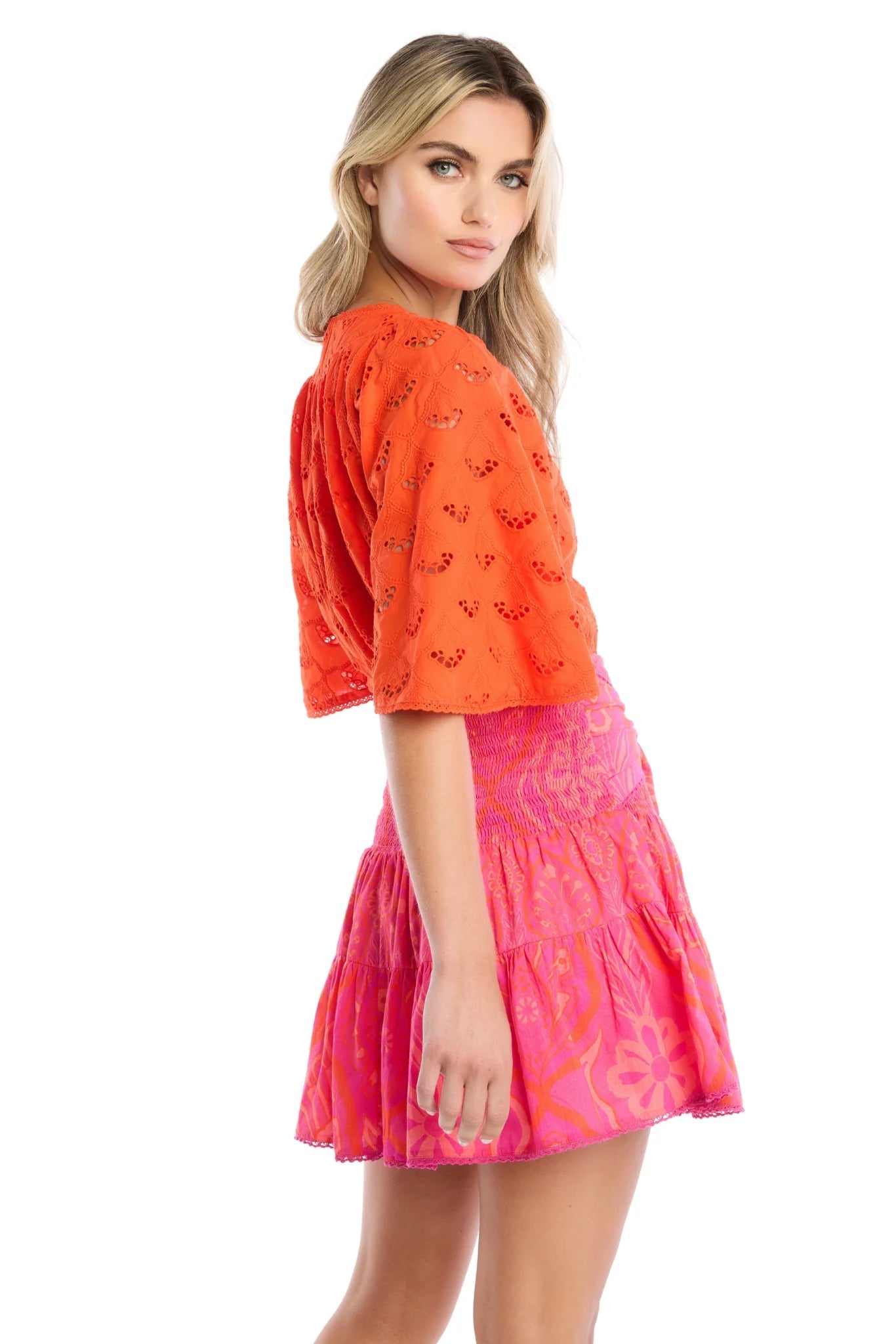 Red Freda Embroidered Top - Allison New York - Color Game