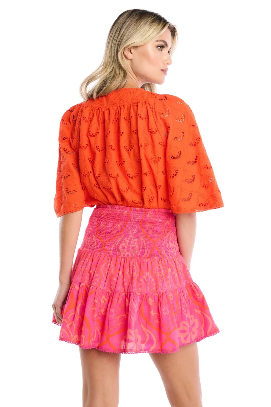 Red Freda Embroidered Top - Allison New York - Color Game