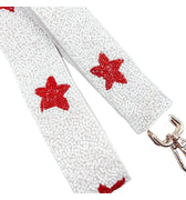 Red + White Star Beaded Bag Strap - Treasure Jewels Inc. - Color Game