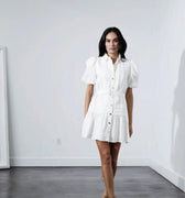 Scarlett Mini Dress Seashell White - Karina Grimaldi - Color Game