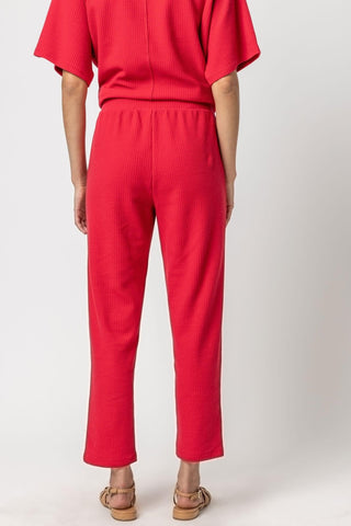 Straight Leg Waffle Knit Pant Cerise - Lilla P - Color Game